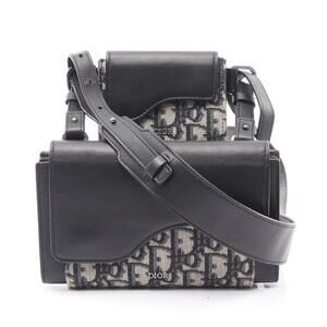 Dior ELITE Oblique Shoulder Bag Canvas Leather Beige Tan Black Navy Blue